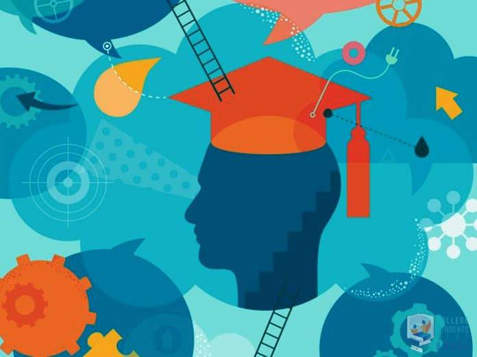 Improve Your Academic Performance - Abstract art featuing a face wearing a graduation hat, with stairs going above them