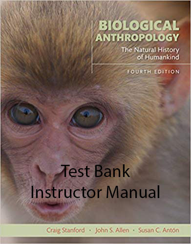 Biological Anthropology: The Natural History of Humankind (4th Edition) - TestBank + IM